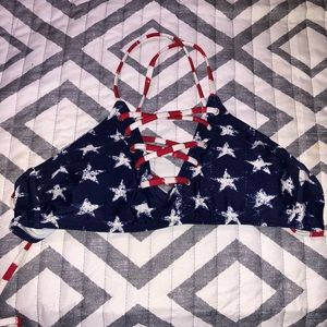 American Flag bathing suit top